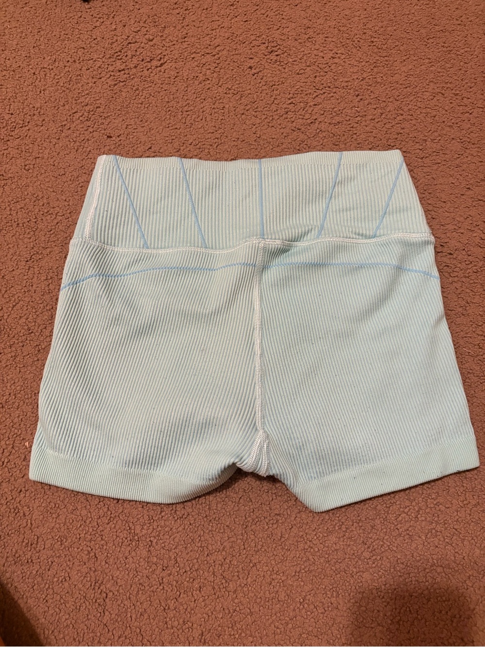 aerie Light Blue Ribbed High-Waist Shorts